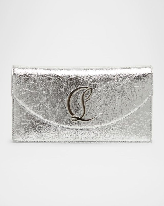 Loubi52 Clutch Bag in Laminated Leather